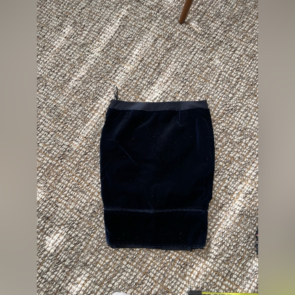 YSL Tom Ford F/W 2002 Midnight Blue Velvet Pencil Skirt Archival Runway S - Picture 6 of 12